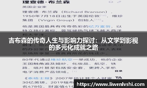 吉布森的传奇人生与影响力探讨：从文学到影视的多元化成就之路